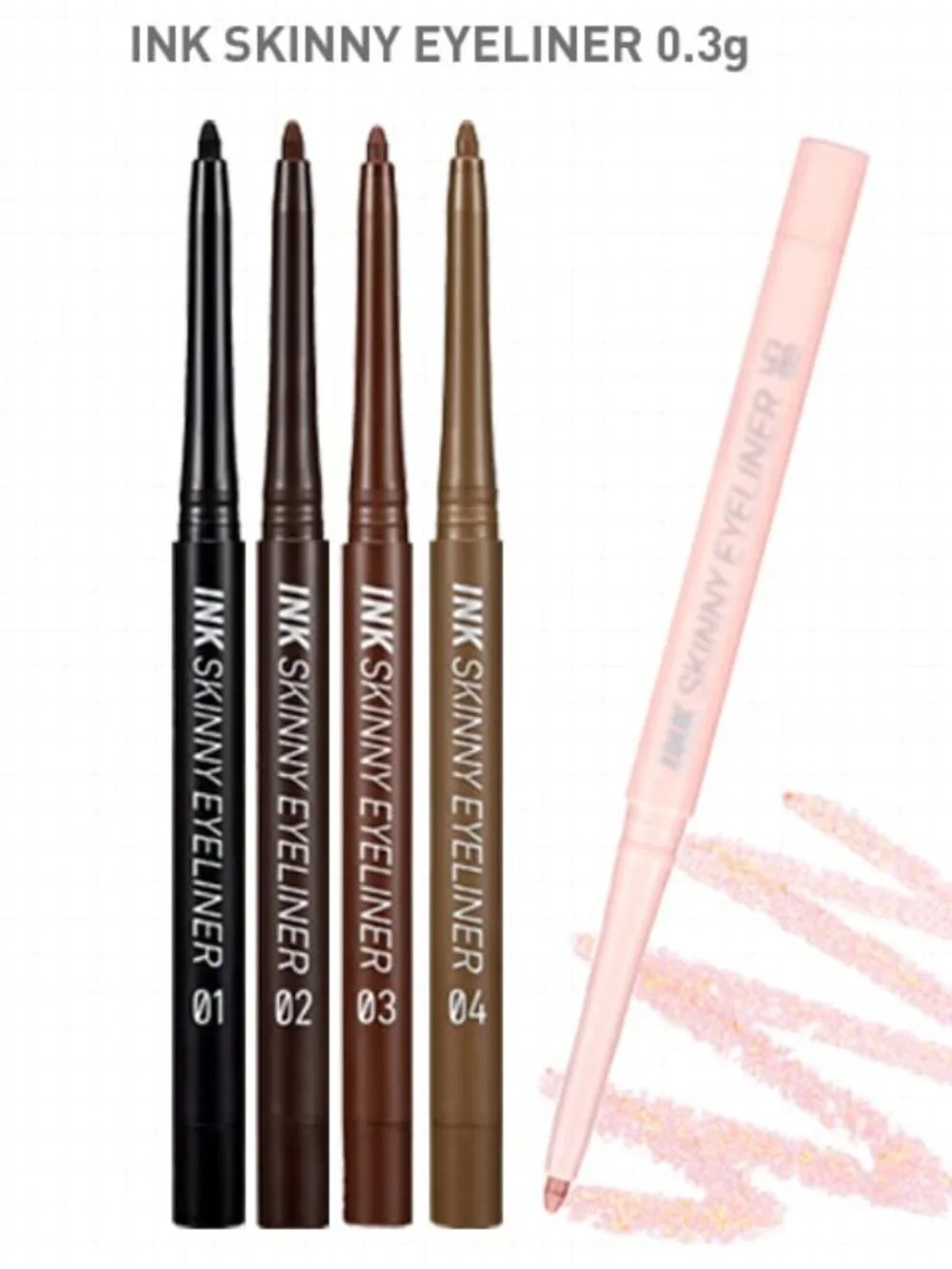 Lot of 2 Peripera Ink Skinny Eyeliner, #5 Pink Sugar